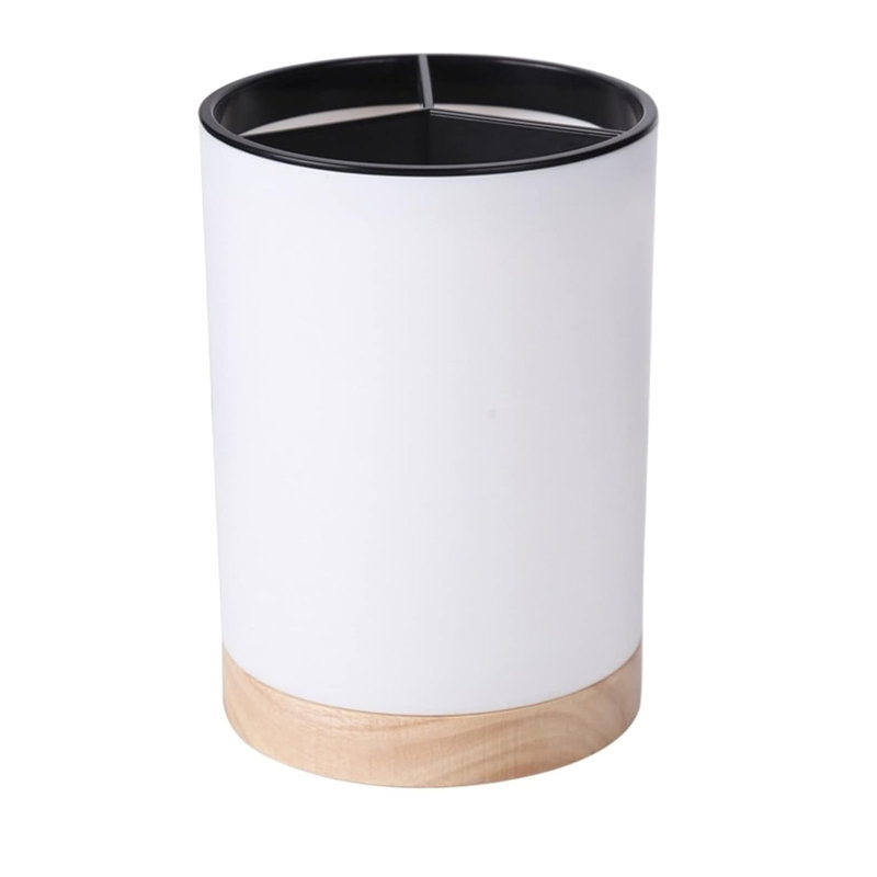 Utensil Holder Tableware Storage Bucket 6.54" × 4.72", White