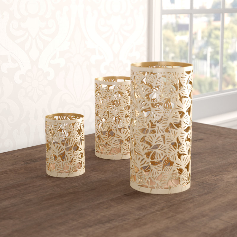 Piece Bohemian Iron Votive Set, Gold