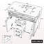 Meuble-lavabo 36 po avec lavabo, meuble autoportant blanc avec cuve en céramique, cadre en bois aggloméré et en bois massif, tiroir supérieur rabattable, portes à fermeture en douceur, 2 tiroirs de rangement, poignées dorées-1580859026