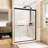 72" H 54" W Double Sliding Shower Door, 1/4" (6mm) Clear Tempered Glass With -proof Film, Matte Black Aluminum Frame, Waterproof Design, Reversible Installation For Modern Bathroom High Wide Door