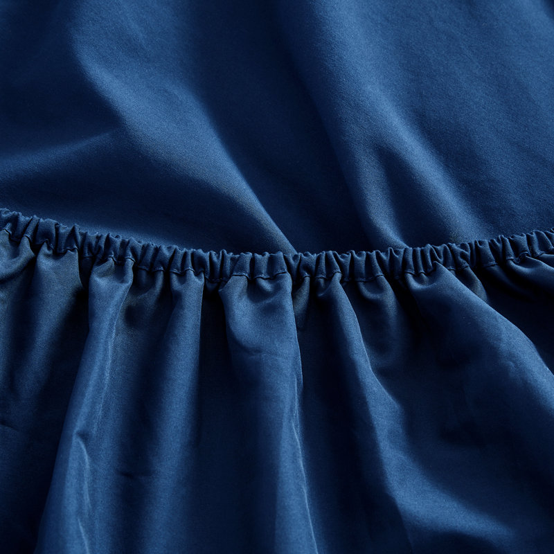 Navy Blue Deep Pocket Queen Cotton Microfiber Sheet Set