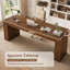 Bureau à deux places en bois massif, bureau d'ordinateur extra long de 200 cm (78,7 pouces) pour bureau à domicile