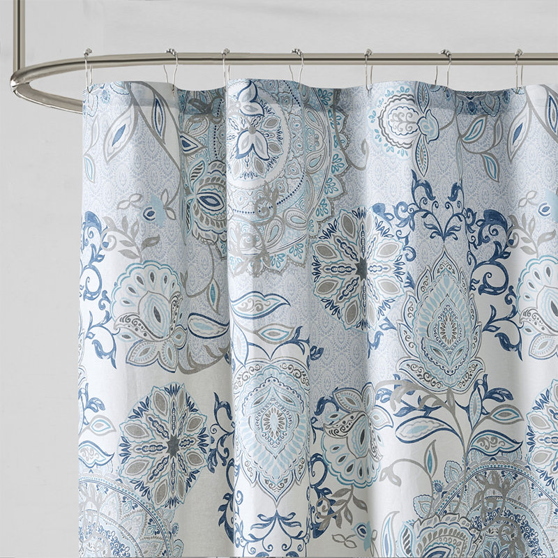 Isla 100% Cotton Shower Curtain, Blue
