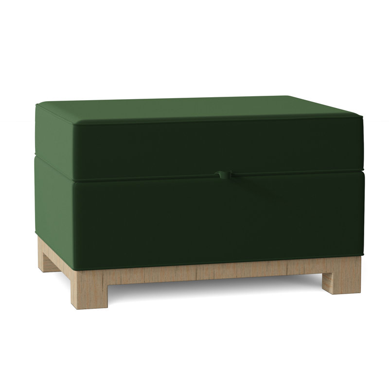 Repose-pieds rectangulaire avec rangement Brandes, Émeraude, Acajou