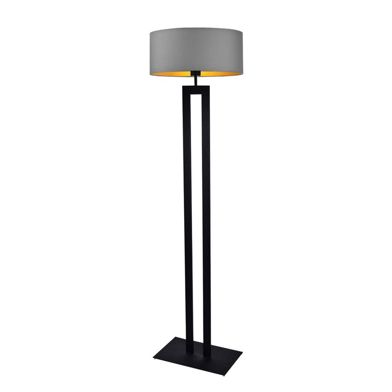 Sallee 162cm Traditional Floor Lamp, Light Grey, Black