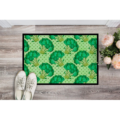 Tapis de porte d’extérieur antidérapant : brocoli