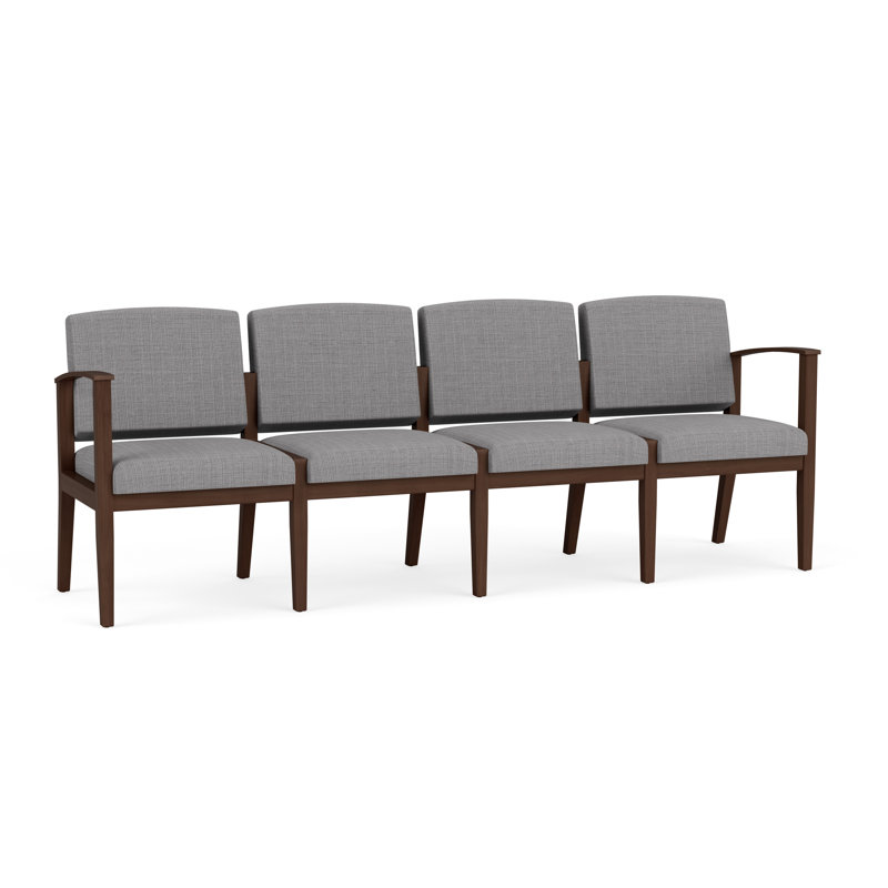 Siège tandem 4 places Amherst, Noyer Riftwood, Gris chambray