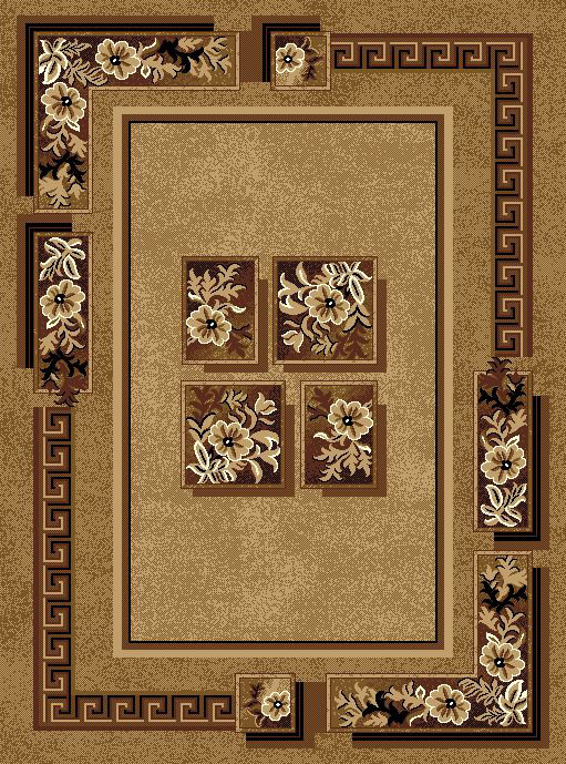 Tapis décoratif Touffeté brun/noir, Rectangle 5 pi x 8 pi