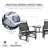 Backyard 2 Rocking Swing Chair With Glider Chairs And Center Table - Breathable Sling, Black Garden Coffee Chair, Finish