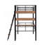 Lit mezzanine en métal avec bureau intégré, tablette de rangement et échelle-1286843212