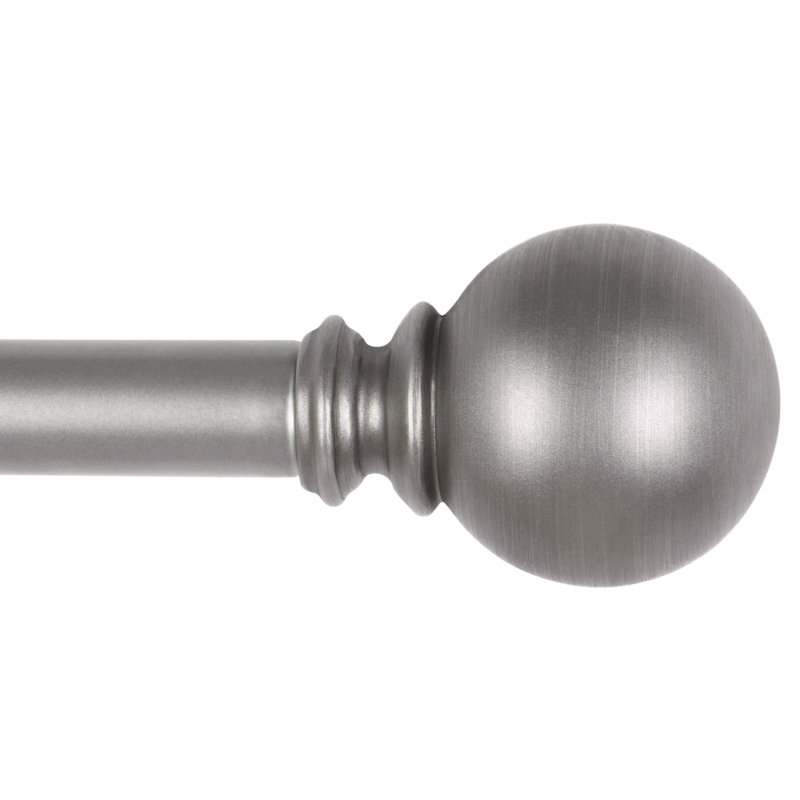 Tringle à rideaux simple réglable Derryberry, Noir, 48" - 86"