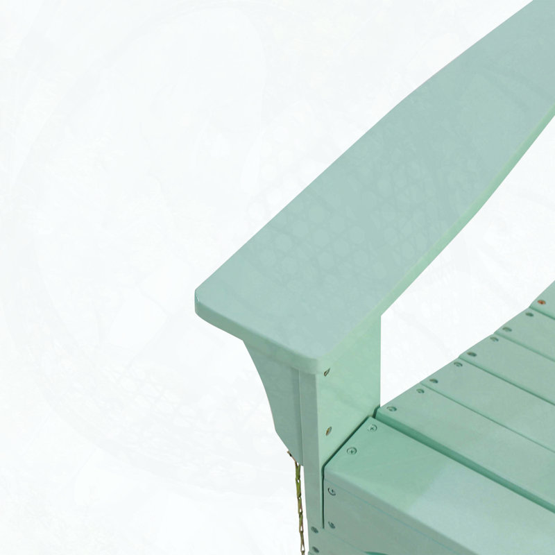 Chaise Adirondack pliante en bois d'acacia, design rustique, finition acier patiné, Menthe