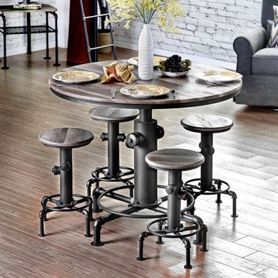 Poiret 4 - Person Pedestal Dining Set
