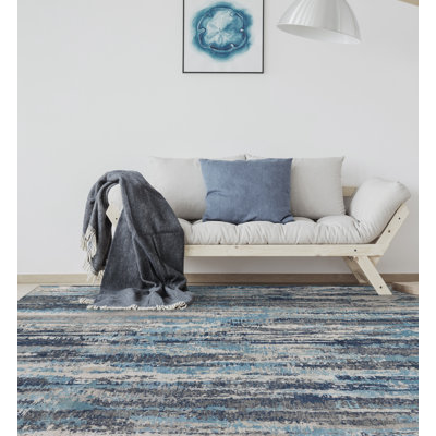 Bergson Hand-Knotted Wool Blue Area Rug