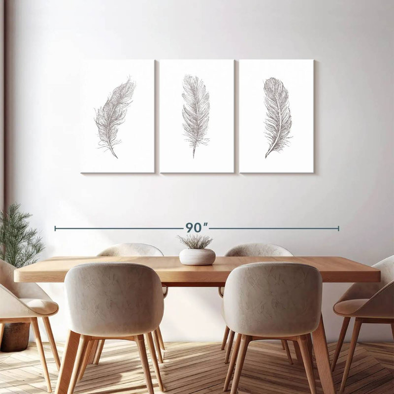 «Simple Feathers», reproduction sur toile, H 36 po x l 74 po