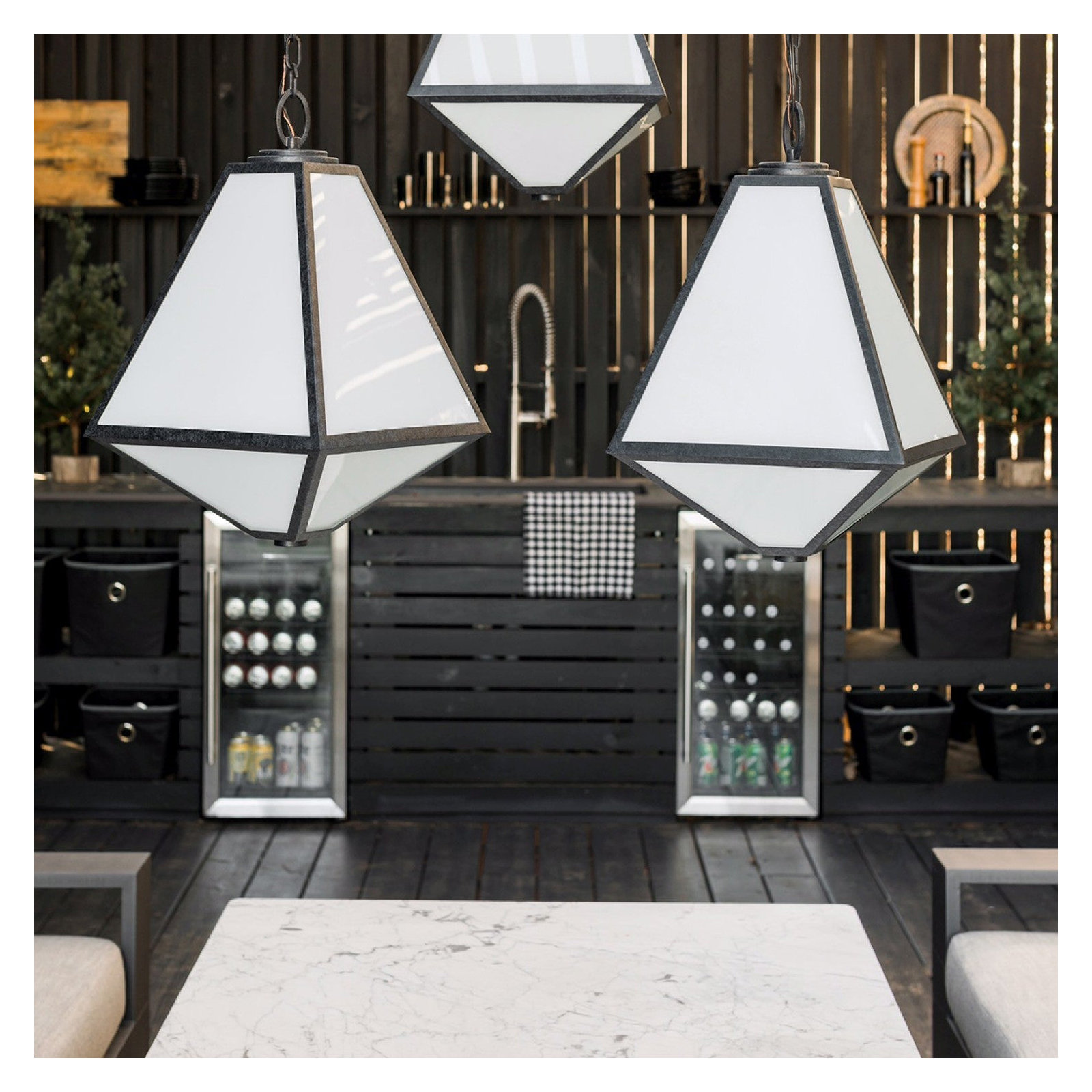 Maribel Seeded Outdoor Hanging Lantern