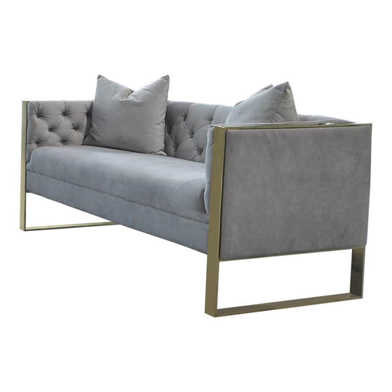 Causeuse avec accoudoirs en velours 56,75 po Chasitiy
