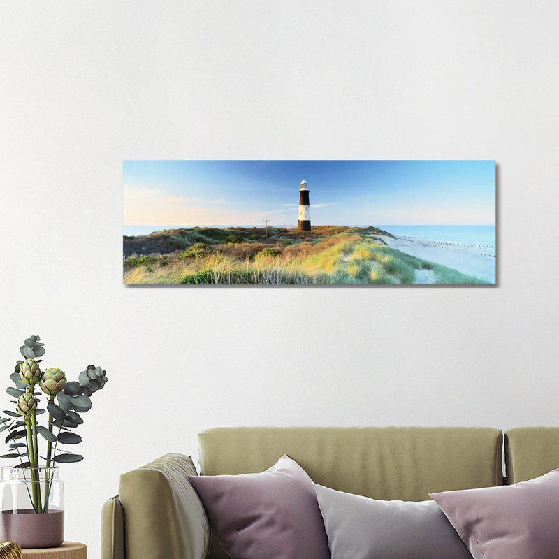 Lighthouse On The Coast, Spurn Head Lighthouse, Spurn Head, East Yorkshire, England - Wrapped Canvas Panoramic Print