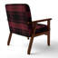 Fauteuil d'appoint rembourré à motif tartan vert et orange Fetullah-384490246-384490241