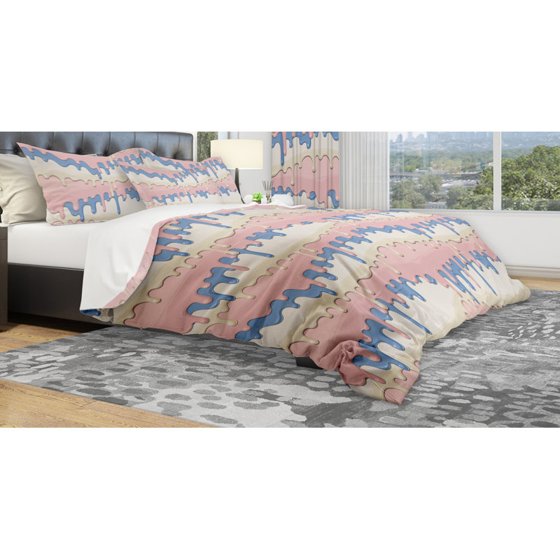 Ensemble de housse de couette en chocolat fondu designart, Housse de couette grand + 2 taies décoratives