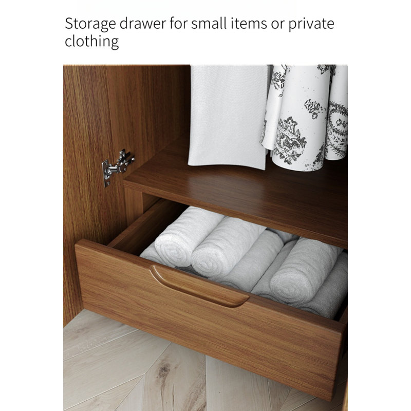 Simple Modern Walnut Wardrobe, 94.49" H x 47.24" W x 19.69" D