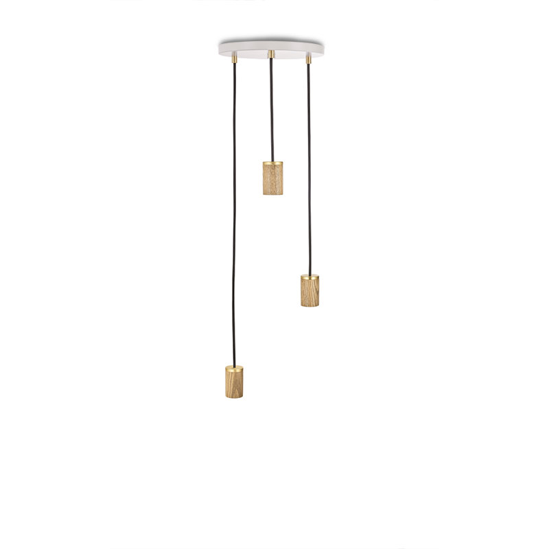Oak Triple Pendant, White