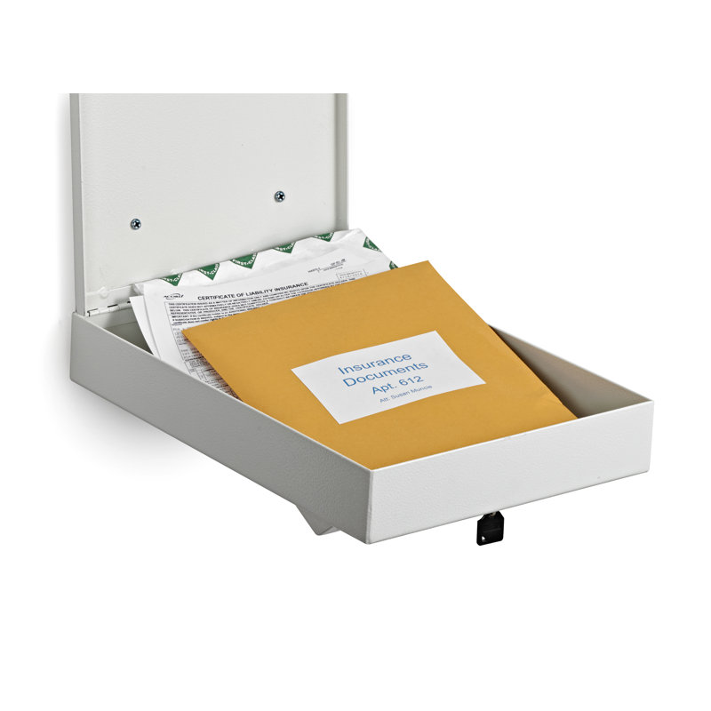 Steel Mailbox Drop Box for Secure Document Storage, White