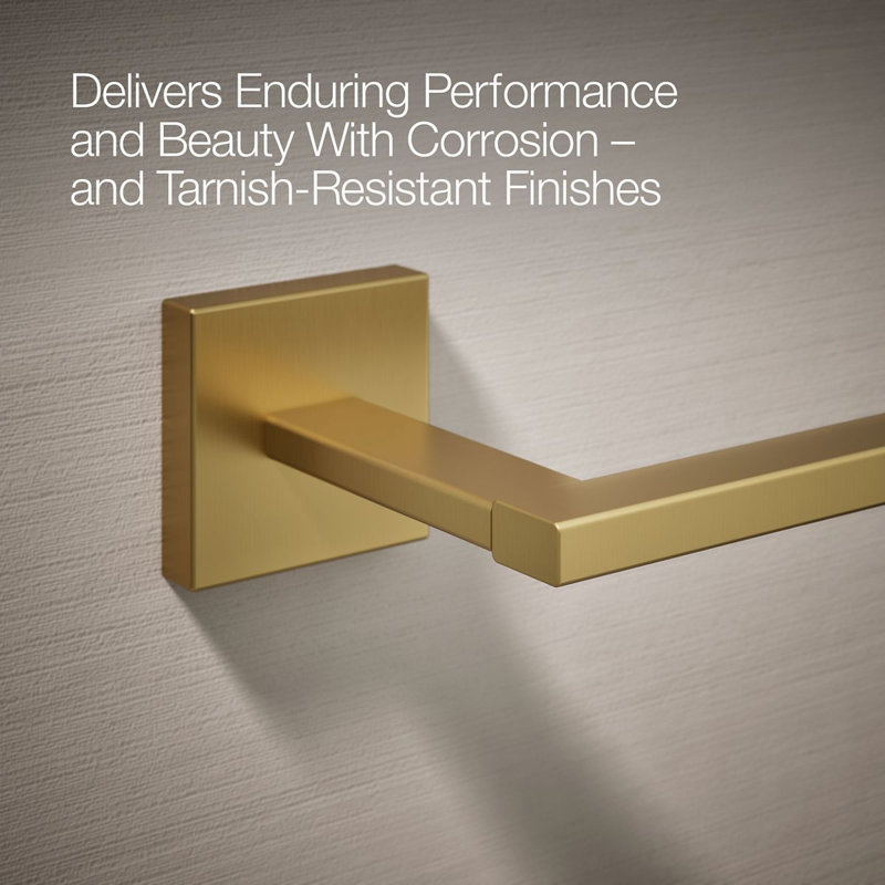 Square Toilet Tissue Holder, Vibrant Brushed Moderne Brass