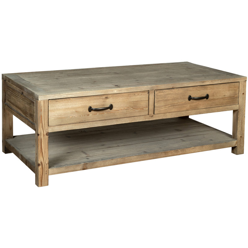 Trigg Solid Wood Four Leg Coffee Table with Storage