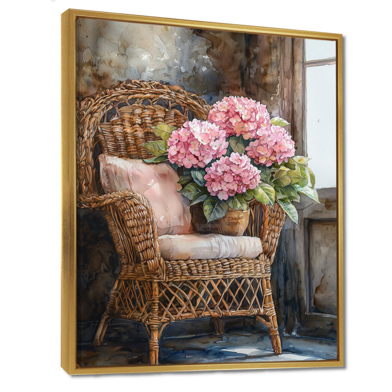Leaston - Floral Canvas Art Print, Floater Framed Print, 32" H x 16" W, Gold