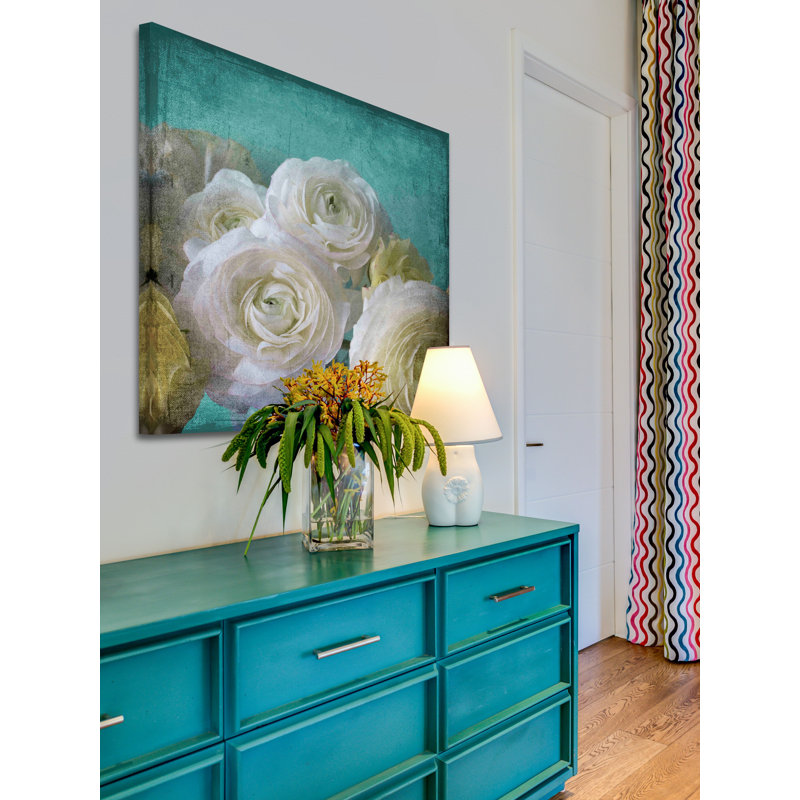 Yellow Ranunculus Floral Canvas Print 40" x 40"