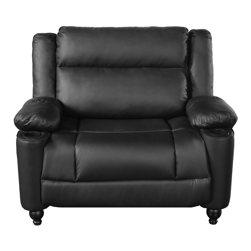 Fauteuil d'appoint Juliana Traditional, Black Faux Leather