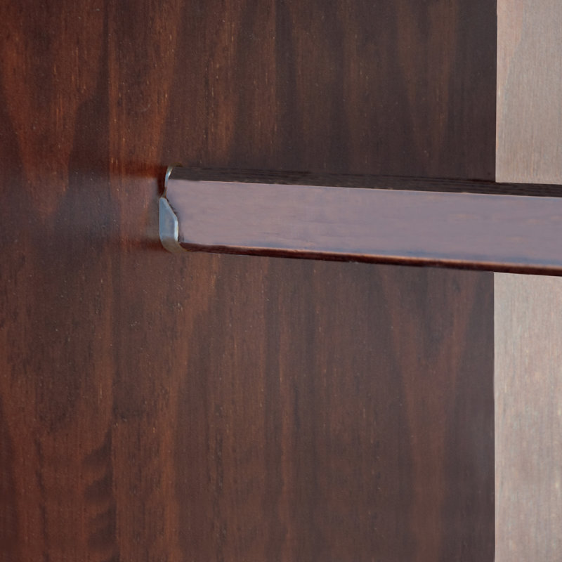 Armoire penderie 100% bois massif 2 portes avec serrure Seiyu Smart, Café