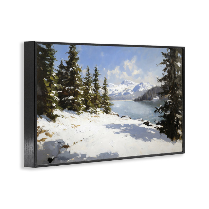 Estampe numérique du paysage Way Up North, design par Petal Prints Design, Giclée encadrée noir minuit, H 20 po x l 30 po