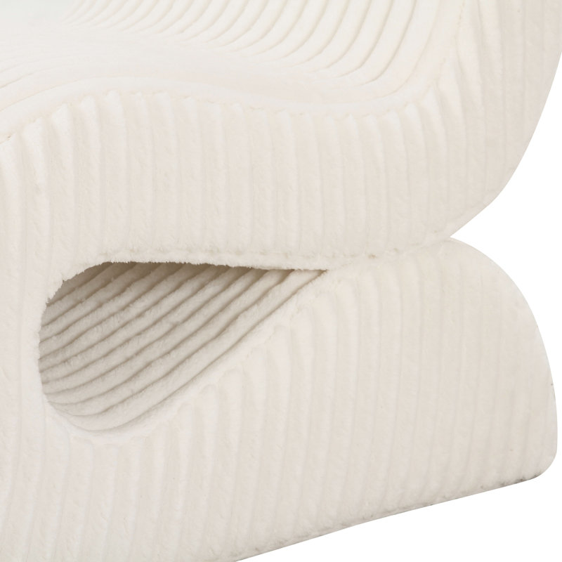 Oversized Accent Chair, Cream Polyester Blend