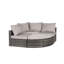 Ensemble de canapé d'extérieur 8 pièces, ensemble de conversation modulaire en forme de L en osier avec repose-pieds courbé et table en verre pour la piscine