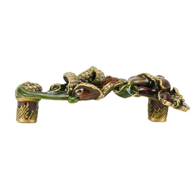 CHARTRES 3-1/2" C TO C PULL; BUDDHA BURGUNDY, WILD BERRY, RED MAHOGANY; DECORATED WITH SWAROVSKI®CRYSTALS