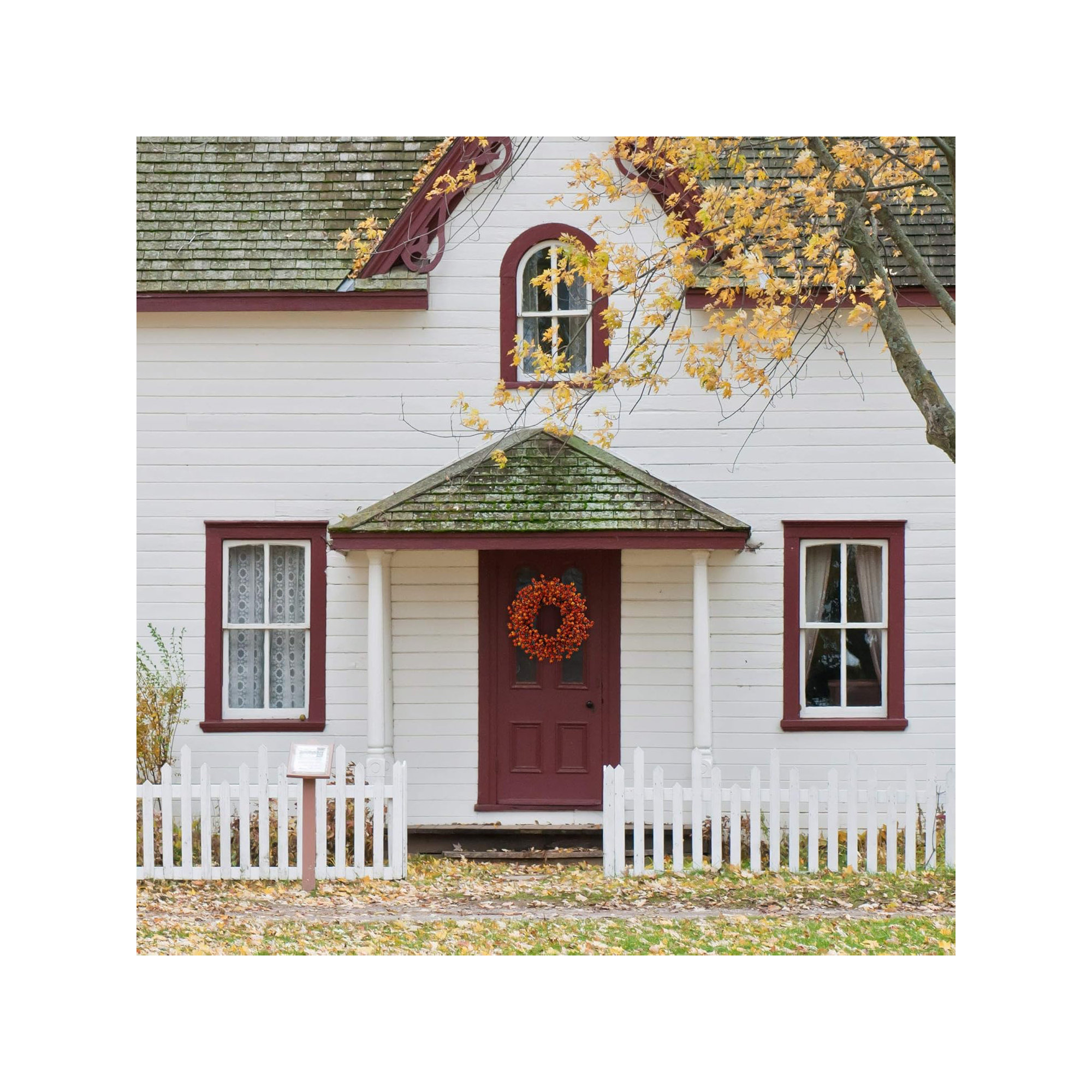 Frosted Berry Branch Tall Silk Wreath - Holiday Front Door Decor, 4, Red, 24" H x 24" W x 3" D