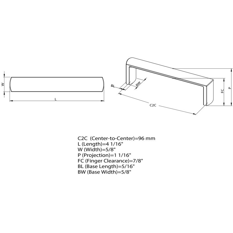 3 3/4" Center Bar Pull Multipack, Matte Black