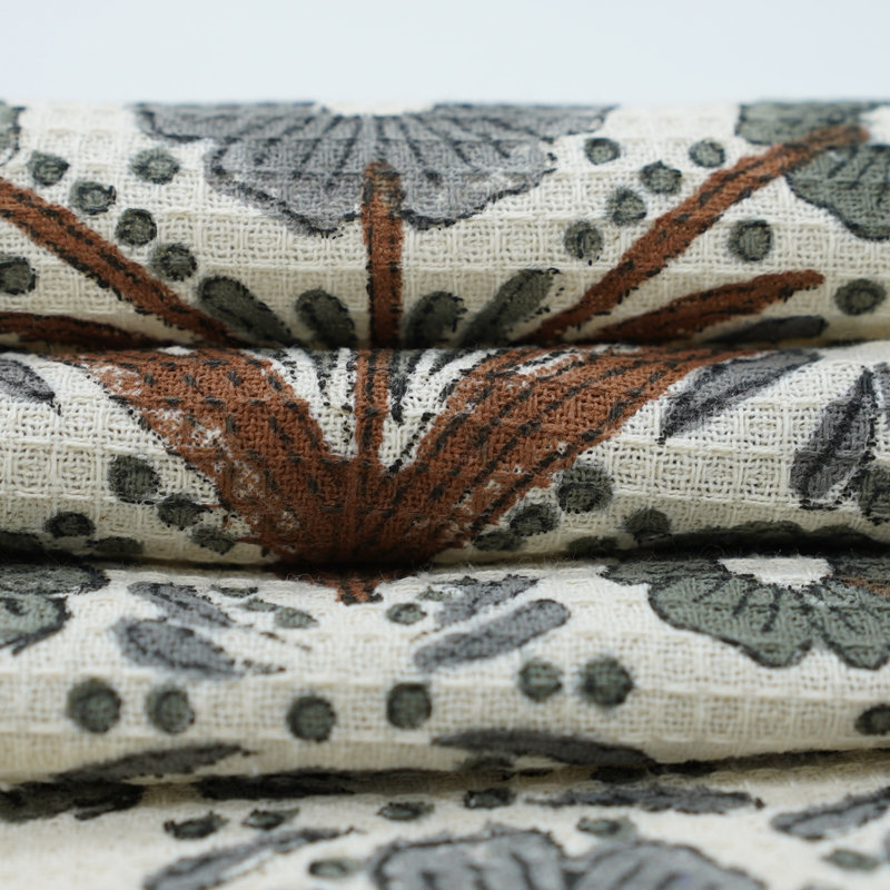 Hand Block Print Cotton Waffle Hand Towels - Sustainable, Soft, and Beautiful Towels for Every Home (Vanshika, Brown) 17X32