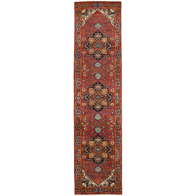 Revere Hand Knotted Wool Oriental Area Rug, Runner 3' x 12'