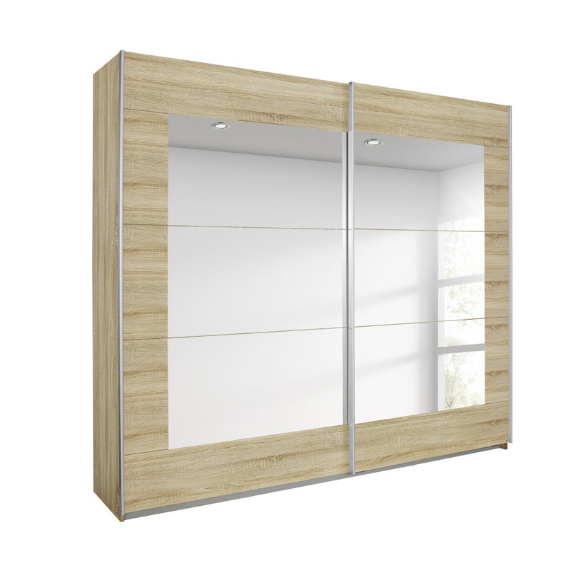 Alegro Sliding Door Wardrobe, Sonoma Oak, 210 cm H x 181 cm W x 62 cm D