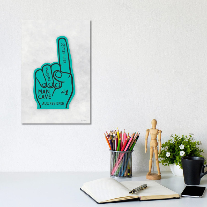 Man Cave Foam Hand by Seven Trees Design - Gallery-Wrapped Canvas Giclée on Canvas, 20.32 cm H x 30.48 cm W, Canvas