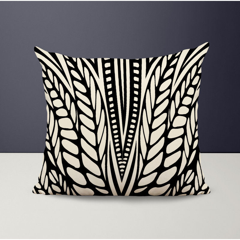 Housse et insert de coussin décoratif en polyester, L 17 po x H 17 po, Noir