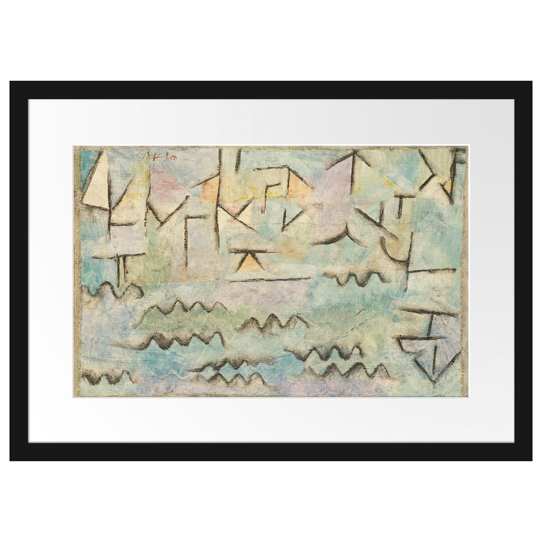 Paul Klee - Der Rhein Bei Duisburg - Im Bilderrahmen Mit Galerie-Passepartout