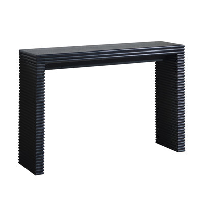 Modern Black Console Table With Ribbed Design,Wood Console Table, 47" W Entryway Table,Black Entry Table Narrow Console Table, Modern Hallway Table, Modern Sofa Table, Living Room Table