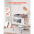 Foldable Baby Changing Diaper Station with Side Basket & Wheels Light Gray