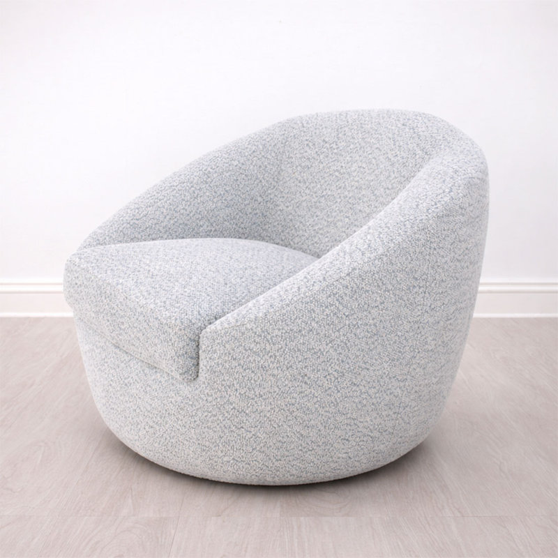 Olivia Swivel Chair Silver Blue