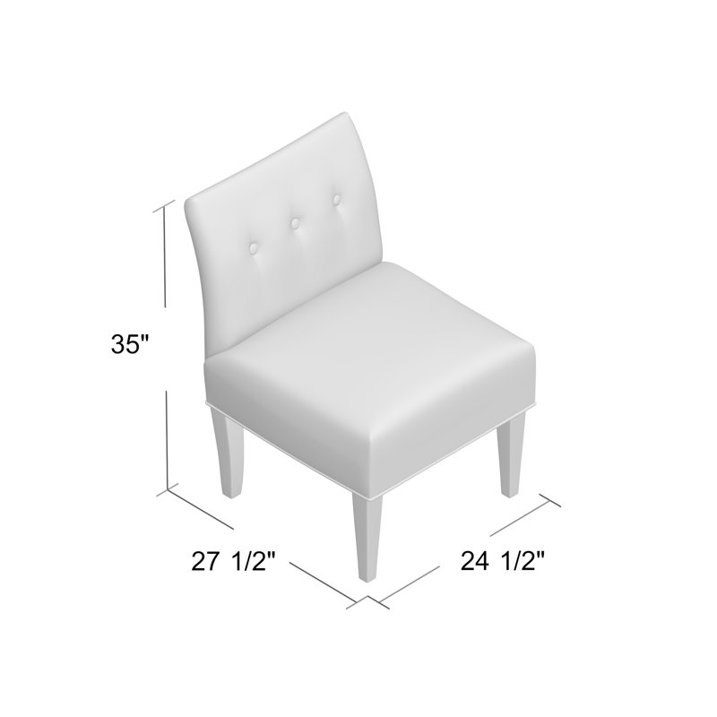Fauteuil de chambre capitonné en polyester 23 po Zaylee, Frêne