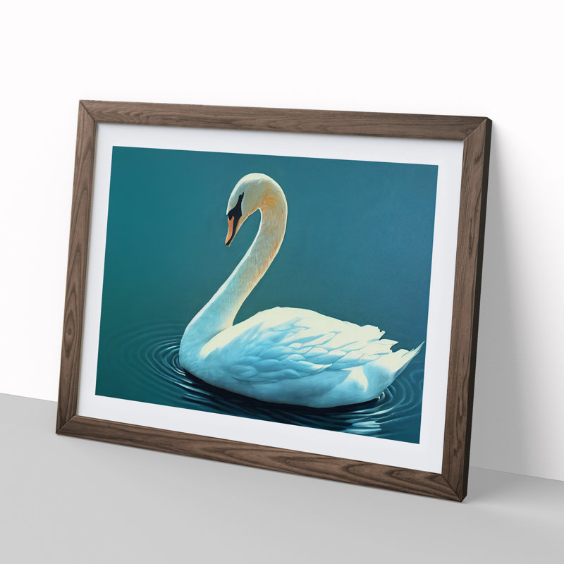 Luscious Swan - Single Picture Frame Print, 46cm H x 64cm W, Brown
